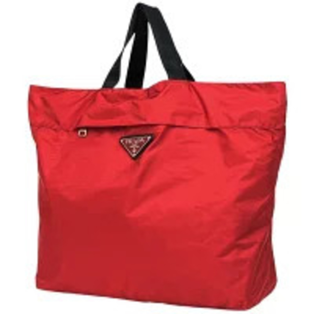 Prada Plate Handbag Eco Bag Foldable Red